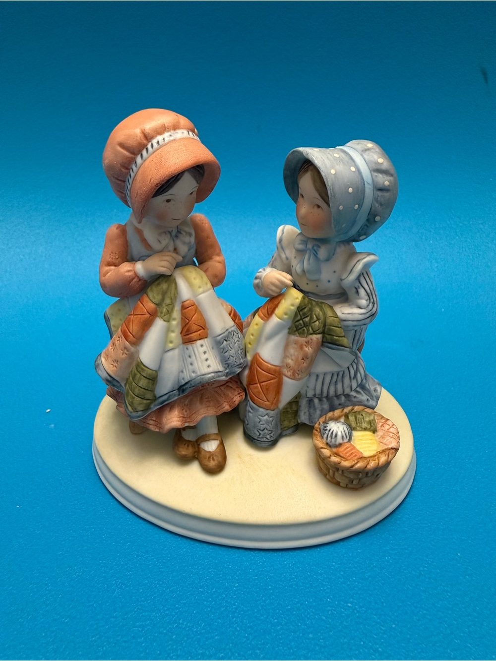 Vintage 1980 Holly Hobbie “Stitching Fun” Figurine Sweet Remembrance Series III